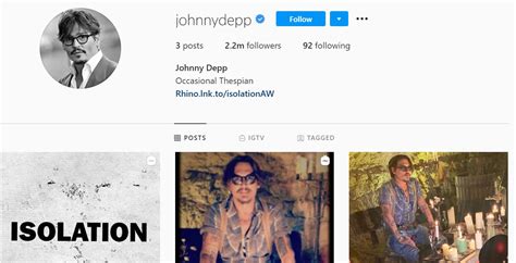 johnny depp instagram account